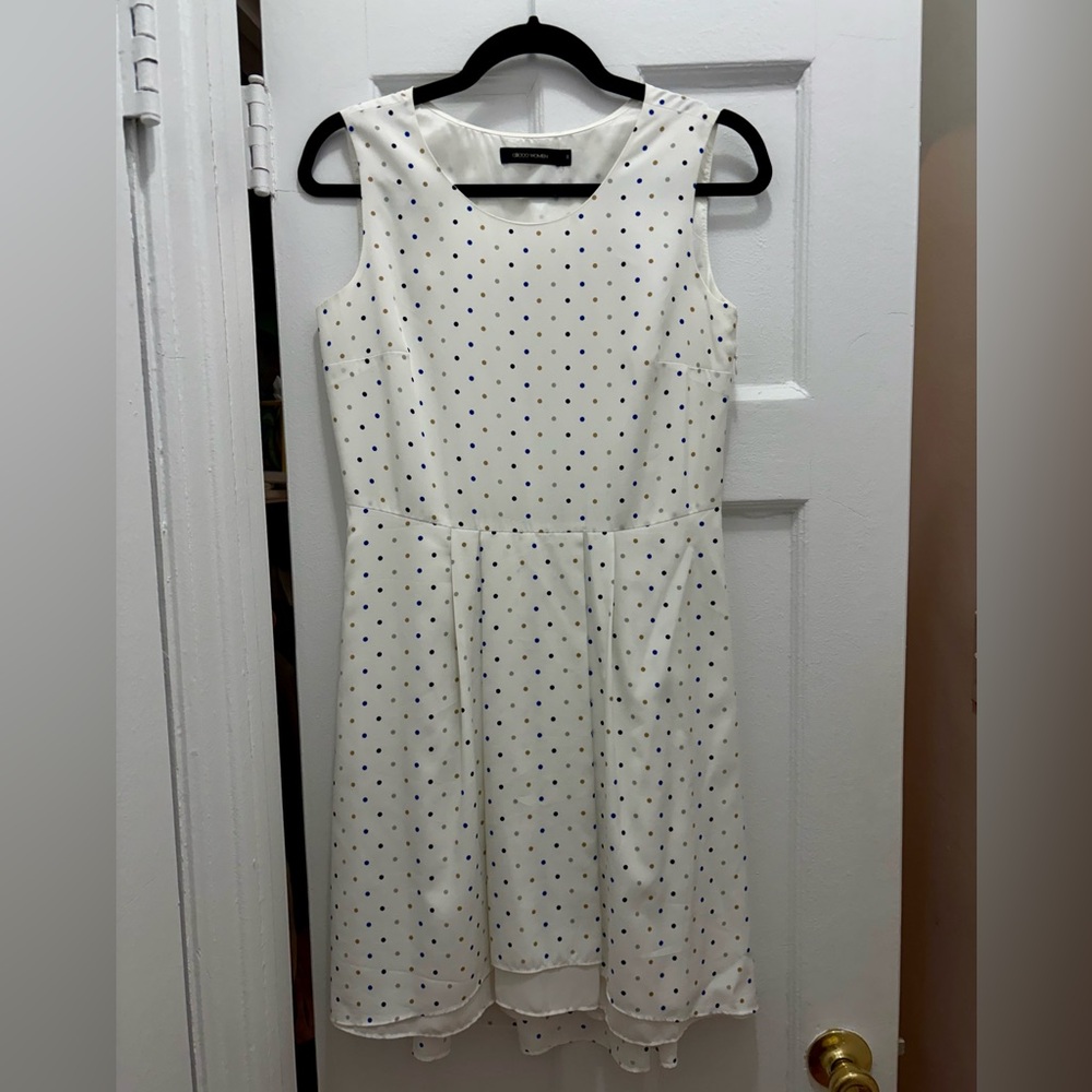 Sleeveless Knee Length Polka Dot Dress